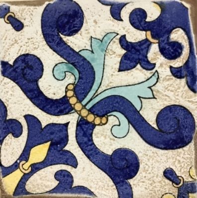 Estate Deco #4 Polychrome (multi-color) on Terracotta clay body