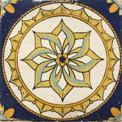 Estate Deco #3 Polychrome (multi-color) on Terracotta clay body