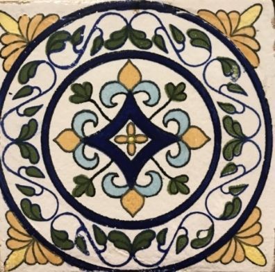 Estate Deco #6 Polychrome (multi-color) on Terracotta clay body