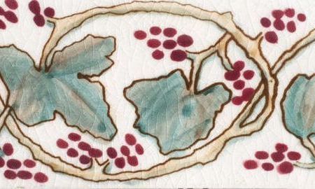 Early Vintage Deco: "Grape Leaf" w/Italia Gloss crackle 3" x 6"