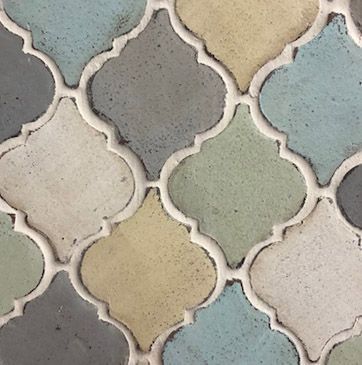 5.75" x 4.75" Small Arabesque Colors: Chrome Green, Gray, Prussian Blue, Yellow & Titanium White