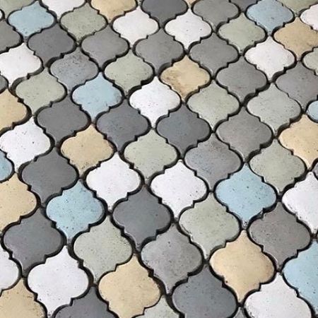 Small Arabesque 5.75 x 4.75 Colors: Titanium White, Prussian Blue, Yellow, Chrome Green, Gray, & Lt Gray